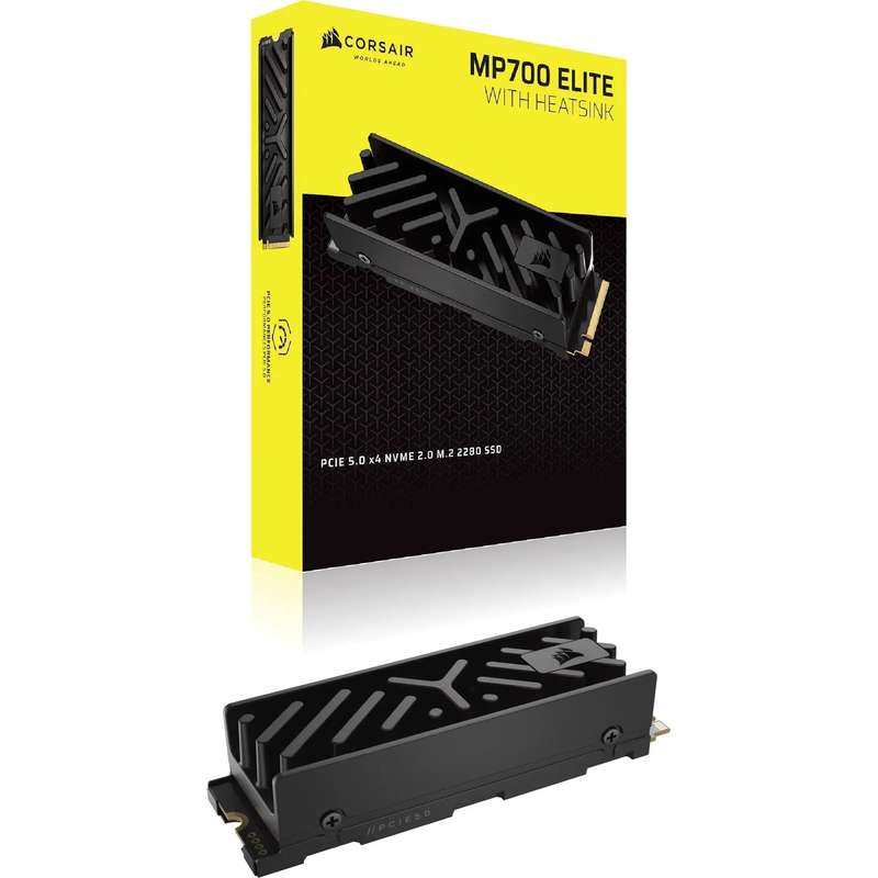 Corsair MP700 ELITE with Heatsink 1TB M.2 NVMe PCIe Gen. 5 x4 SSD; Read Up To 10 00MB/s; Write up...