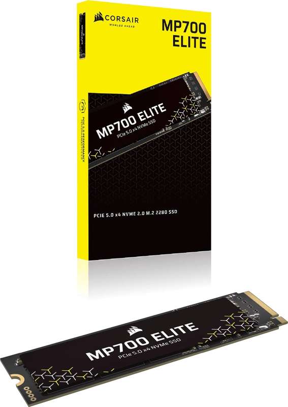 Corsair MP700 ELITE 2TB M.2 NVMe PCIe Gen. 5 x4 SSD (no heatsink); Read Up To 10 000MB/s; Write u...