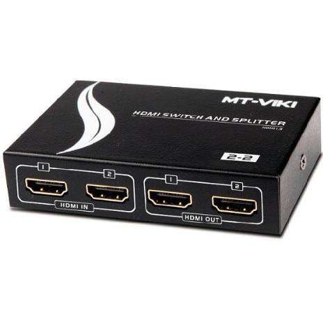 2 IN 2 OUT HDMI SWITCH AND SPLITTER