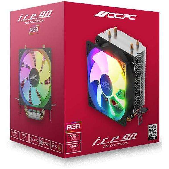 OCPC I.C.E. 90 RGB CPU COOLER 90MM BLACK