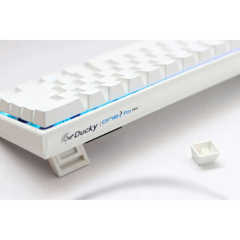Ducky Keyboard One 2 Pro 60% Mechanical Keyboard; RGB; PBT Double Shot Keycaps - White- Cherry Si...
