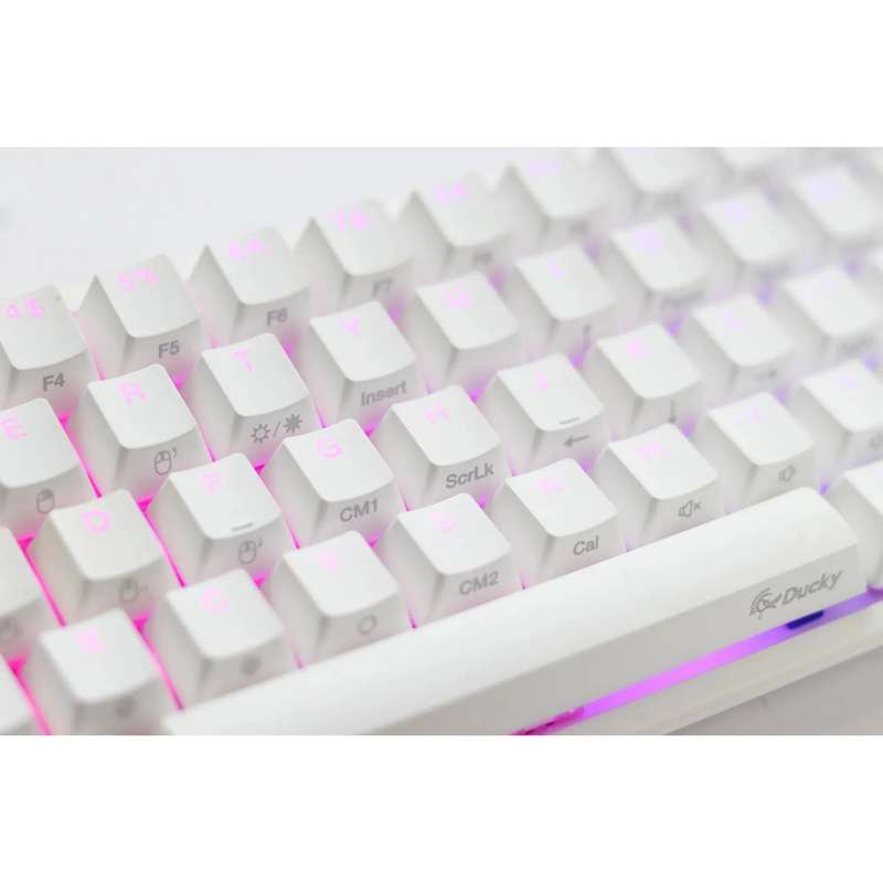 Ducky Keyboard One 2 Pro 60% Mechanical Keyboard; RGB; PBT Double Shot Keycaps - White- Cherry Si...