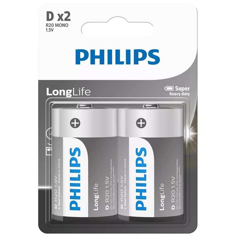 LONGLIFE BATTERY D 2 PACK
