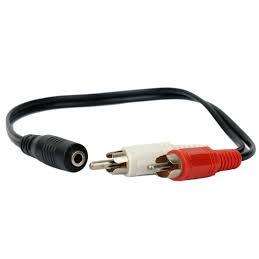 2 X RCA (MALE) TO STEREO (FEMALE)10CM