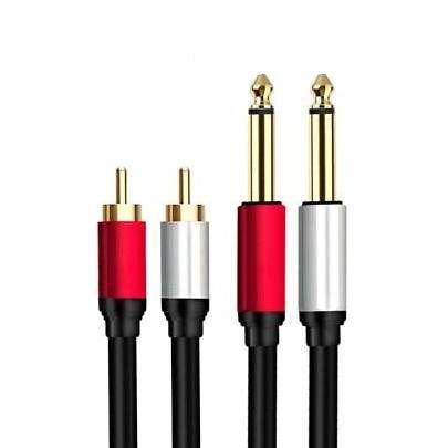 RCA MALE 6.35 MM TO DUAL RCA MALE