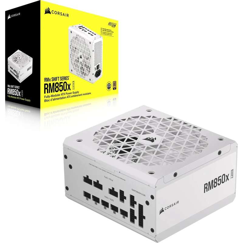 Corsair RM850x Shift White  850 Watt 80 PLUS Gold;10yr Warranty. ATX (1); EPS (2); PCI-E (4);1...