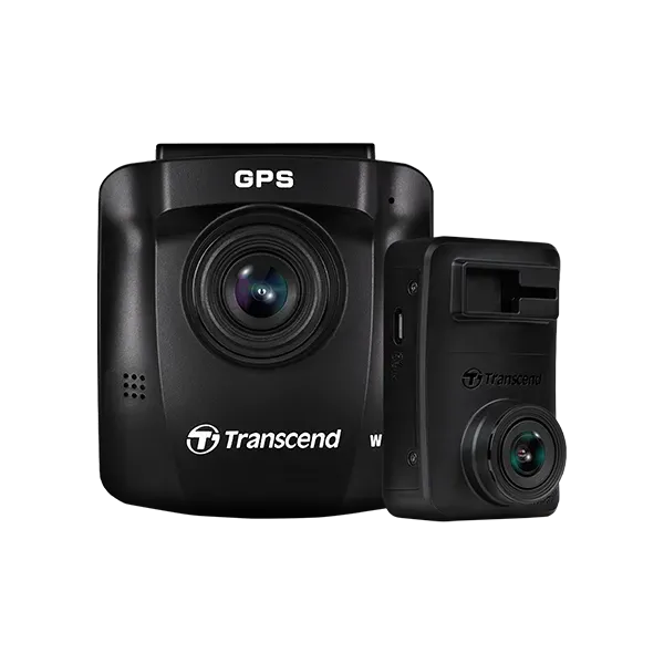 Transcend DP620 Front & Rear dual Dashcam with 2 x 64GB high endurance MicroSD Cards