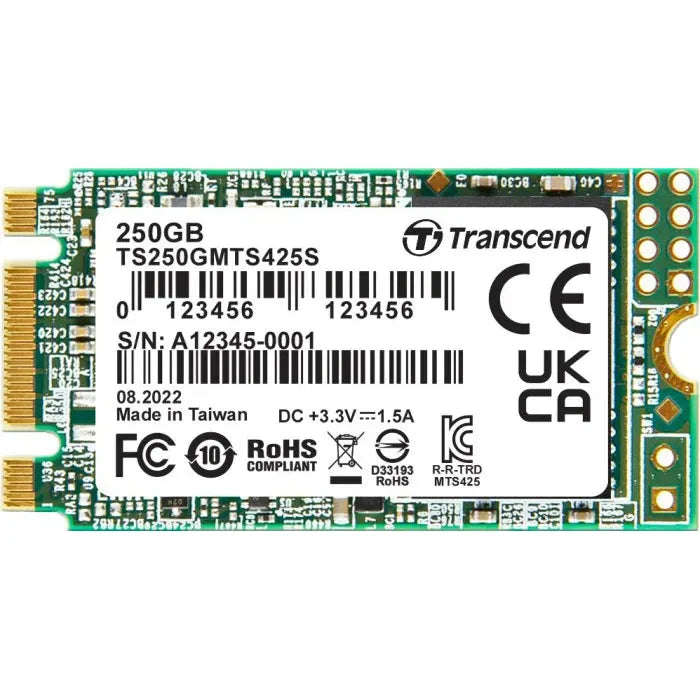 TRANSCEND 250GB MTS425S M.2 SATA 3 2242 SSD - CACHELESS TLC