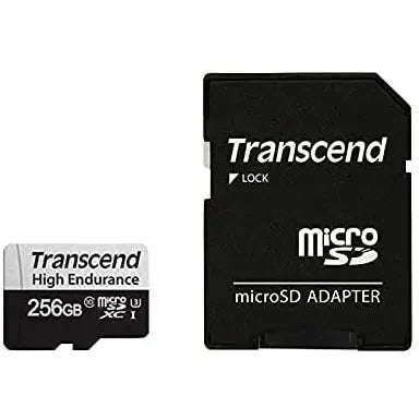 TRANSCEND 350V 256GB HIGH ENDURANCE MICRO SD UHS-I  U3 CLASS10 - READ 100 MB/S - WRITE 45MB/S - W...