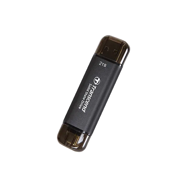TRANSCEND 2 TB ESD310C USB3.2 TYPE A & C (USB 10Gbps) OTG COMPACT PORTABLE SSD  - Read 1050MB/s W...