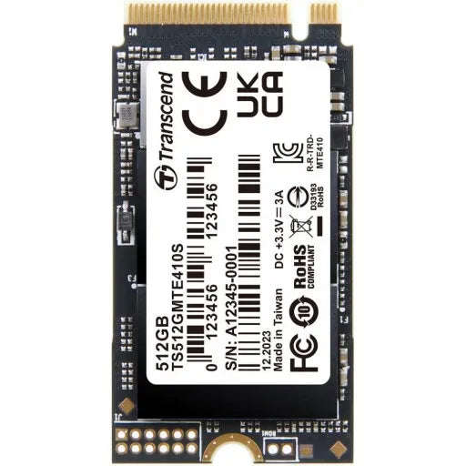 Transcend 512 GB MTE410S PCI-E GEN 4x4 M.2 2242 SSD 3D NAND - 5000 MB/s Read 3500 MB/s Write -300...