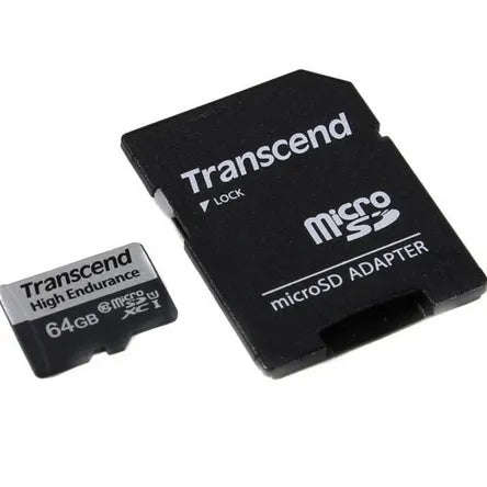 TRANSCEND 350V 64GB HIGH ENDURANCE MICRO SD UHS-I  U1 CLASS10 - READ 100 MB/S - WRITE 45MB/S - WI...