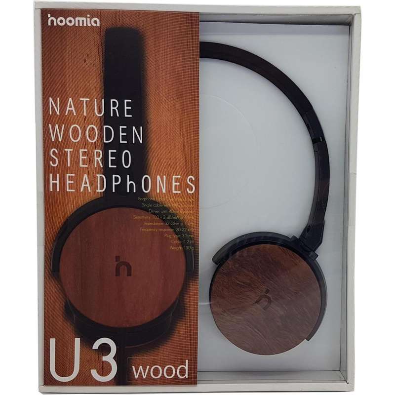 HEADPHONE WITH MIC  BLACK + WOOD