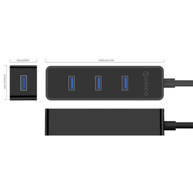 ORICO 4 PORT USB3.0 HUB BLK