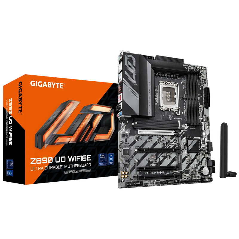 GIGABYTE Intel® Z890 Chipset for LGA 1851; 4x DDR5; 3x M2; USB4® USB Type-C®/DP; ATX.