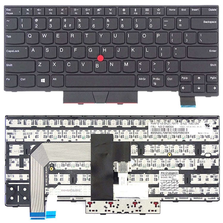 Lenovo IBM Thinkpad T470 T480 A475 A485 01HX459 01AX364 Laptop Replacement Keyboard - US, BLACK
