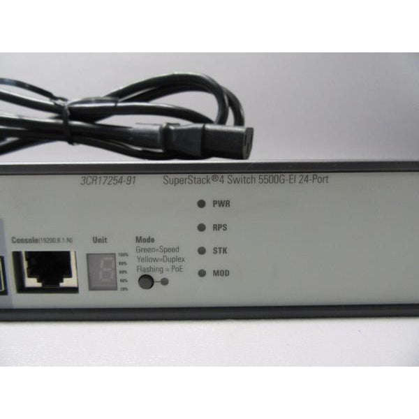 3Com 3CR17254-91 Superstack 4 PoE Switch 5500G-EI 24-Port Gigabit (Pre-owned)