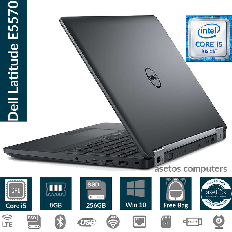Dell Latitude E5570 6th Gen Core i5 Laptop, 8GB RAM, 256GB SSD, 15.6" HD, 4G Internet, Win 10 Pro...