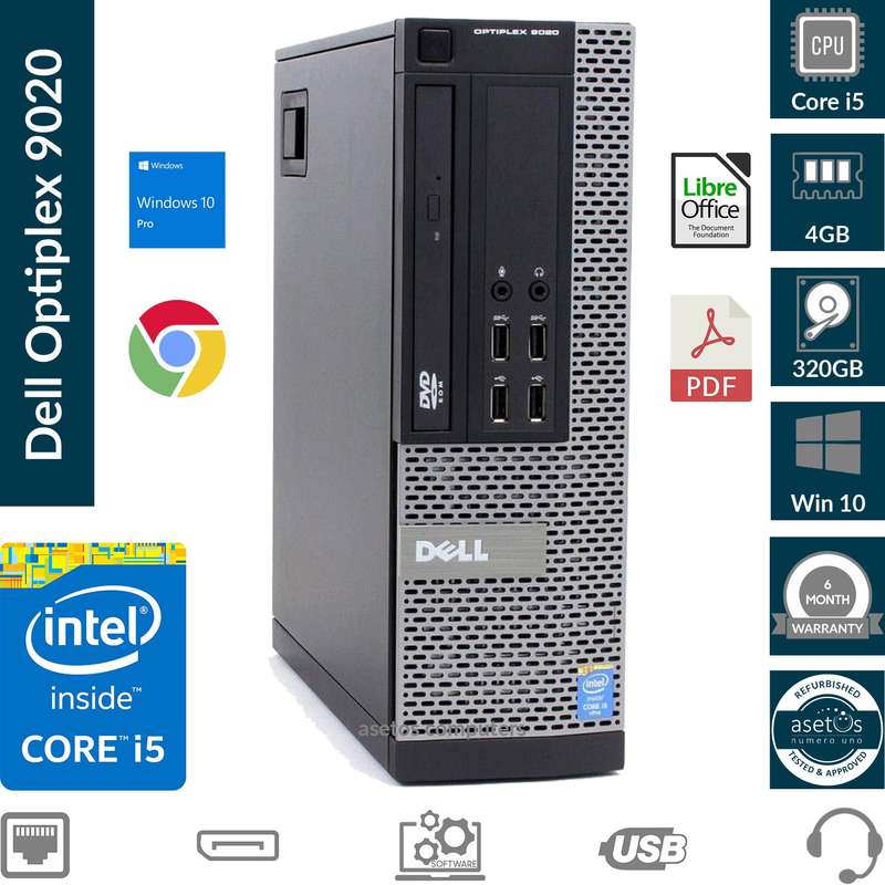 Dell Optiplex 9020 SFF Desktop PC: Core i5, 4GB MEM, 320GB HDD, Win 10 Pro (Used)