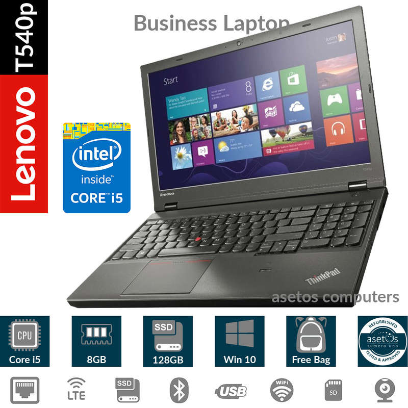 Lenovo Thinkpad T540p  4th Gen Core i5 Processor, 8GB RAM, 128GB SSD, 4G Internet, Win 10 Pro (Used)