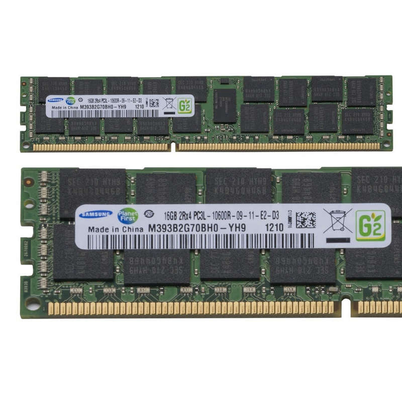 Samsung 16GB (1x16GB) 2Rx4 PC3L-10600R DDR3-1333MHZ REG ECC RAM Server Memory Module | M393B2G70Q...