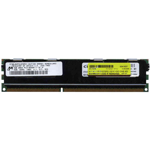MICRON 4GB 4Rx4 PC3-10600R-9-10-J0 | MT36JSZF51272PZ-1G4F1DD Server Memory (Used)