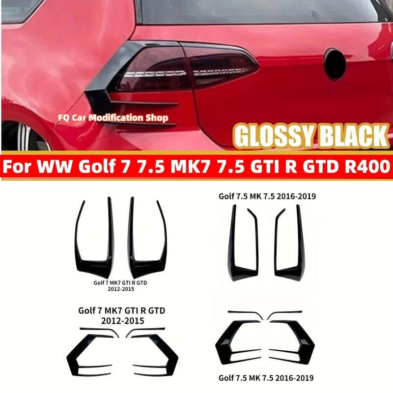 Glossy Black VW Golf MK7.5 GTI R GTD 2013-2020 Car Rear Bumper Splitter Canard (10007656)