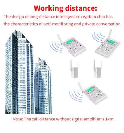 1000Meter Wireless Telephone Intelligent Networking Intercom System