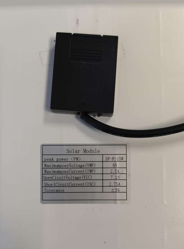 15W 6volt 2.5amp Monocrystalline Solar Panel with DC Connector