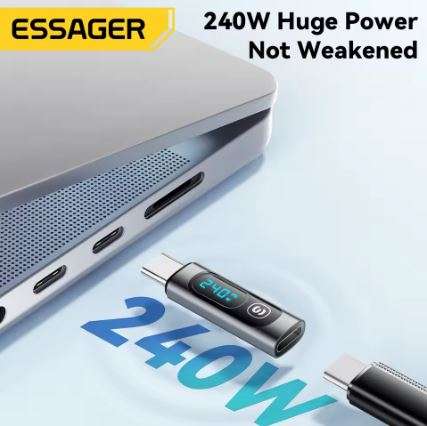 Essager 240W USB C Adapter Type C to USB C 3.0 2.0 OTG Connector