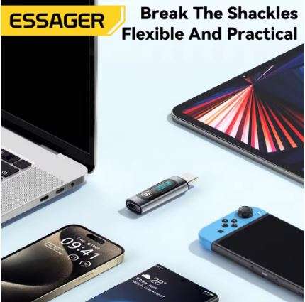 Essager 240W USB C Adapter Type C to USB C 3.0 2.0 OTG Connector