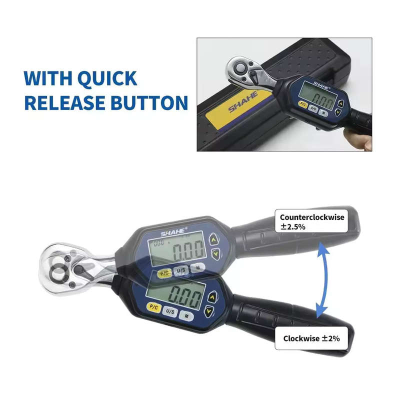 Shahe Mini Torque Wrench 1/4" with Bidirectional Ratchet Head
