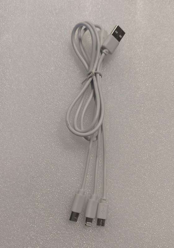 3 In 1 Mini USB, Lightning, Type-C White iPhone/Samsung USB Charge Cable (10004272)