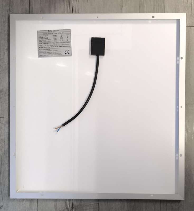 40W 12volt 2.2amp Monocrystalline Solar Panel with DC Connector