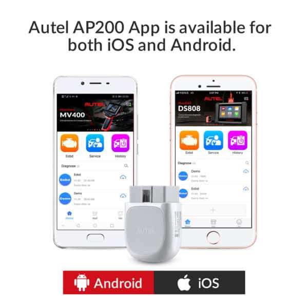 Autel MaxiAP AP200 Bluetooth Vehicle Diagnostic Tool - Full-System Diagnosis for Over 50 Vehicle ...