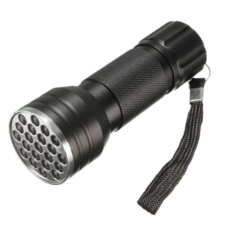 21 LEDs uv395 Portable Aluminum UV Ultra Violet Flashlight for Forensic Investigations and Counte...