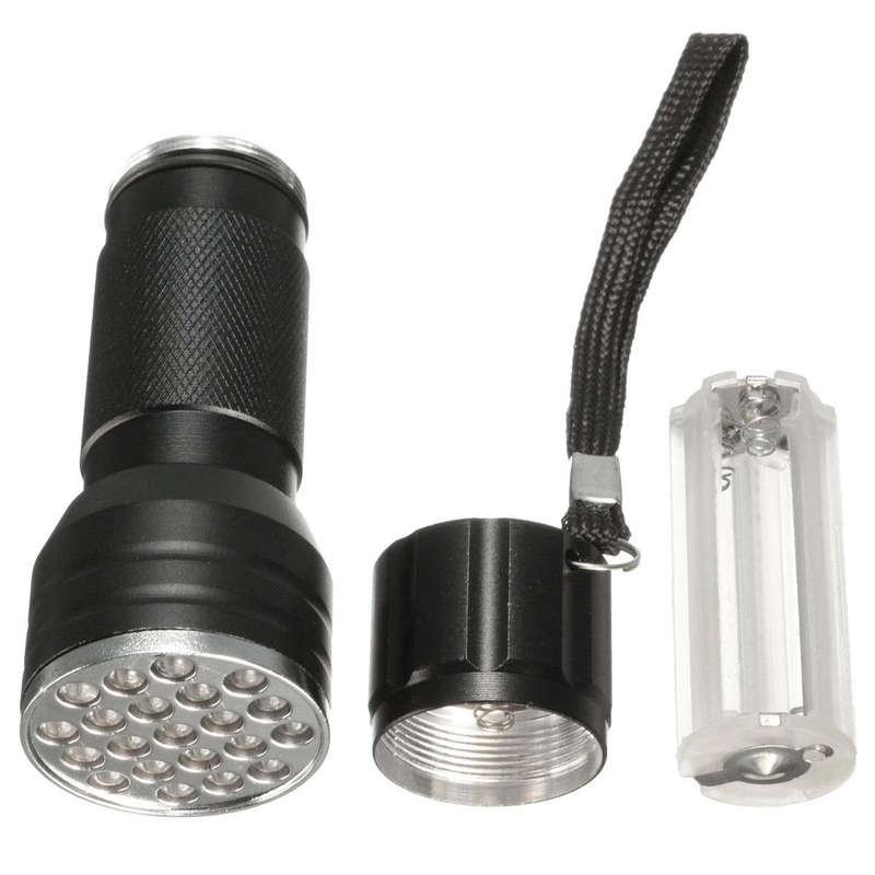 21 LEDs uv395 Portable Aluminum UV Ultra Violet Flashlight for Forensic Investigations and Counte...