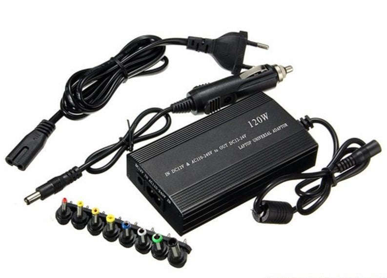 120W Universal Laptop DC Car Charger Kit