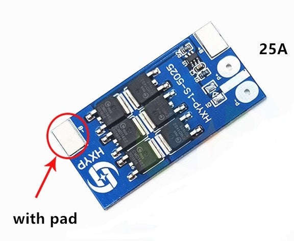 1S 25A 3.7V lithium battery protection board