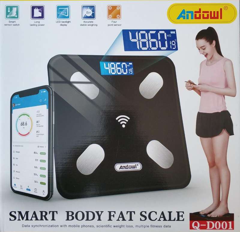 Andowl Q-D001 Digital Smart Body Fat Scale - Accurate Weight and Body Composition Measurements wi...