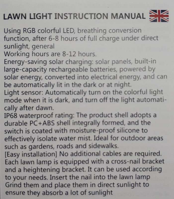 Aerbes AB-TA125 Solar Outdoor Ground LED light