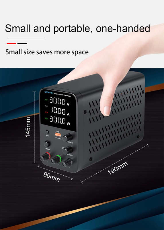 Wanptek Adjustable DC power supply 30V 10A USB Digital Lab Bench Power Supply