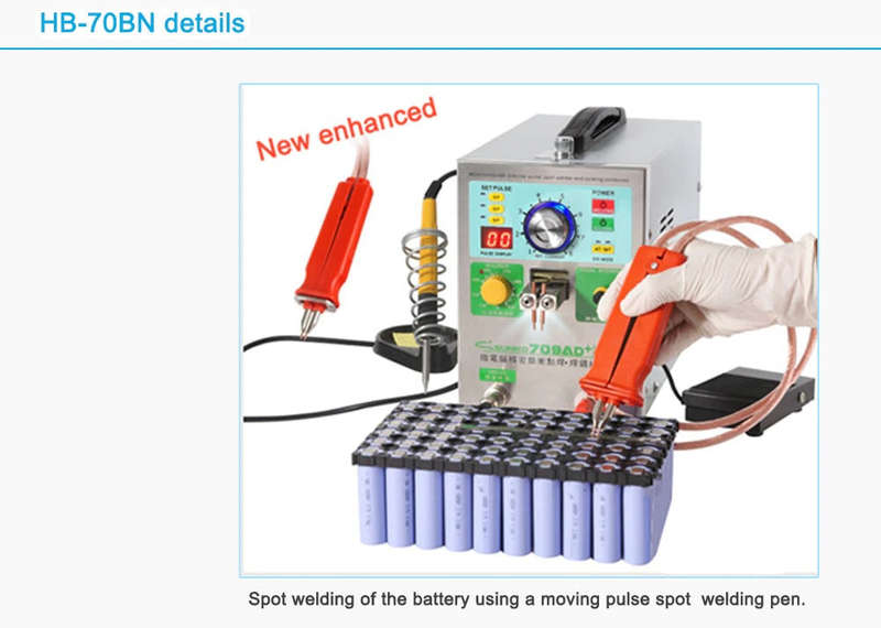 HB-70B Handheld Spot Welding Pen for 709A 709AD Battery Spot Welder - Precise and Efficient Batte...