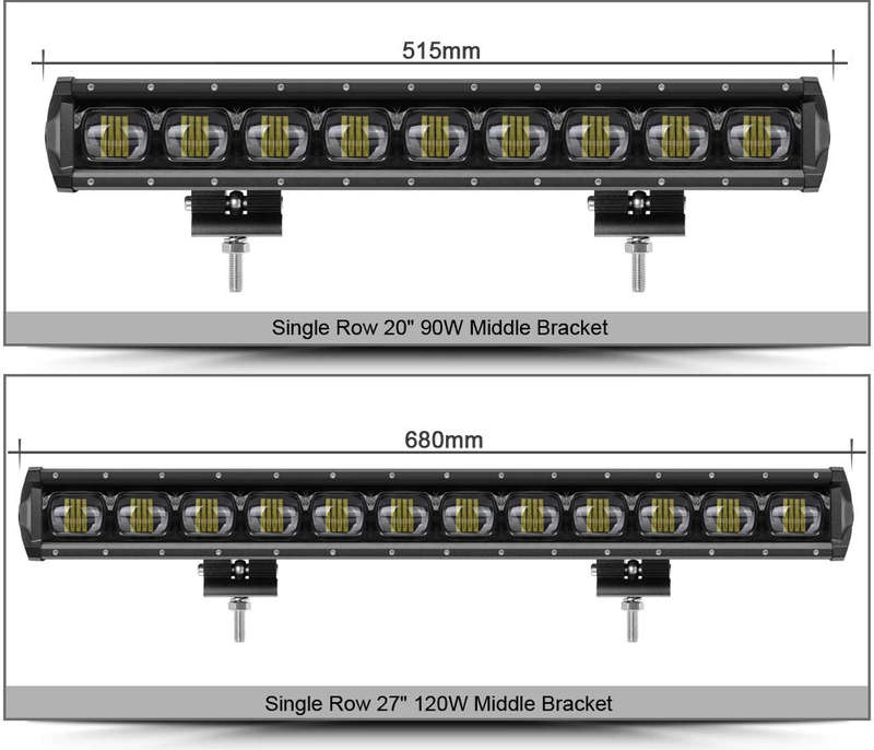 6D Lens 90W 20Inch Single Row Led Bar Light