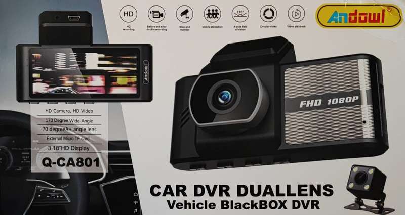 Andowl Q-CA801 Wifi HD Vehicle Dual Lens BlackBox DVR with Android App