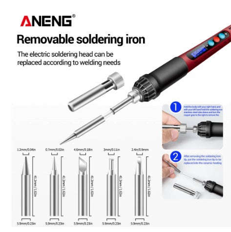 12pc ANENG SL103 Digital Electric Soldering Kit