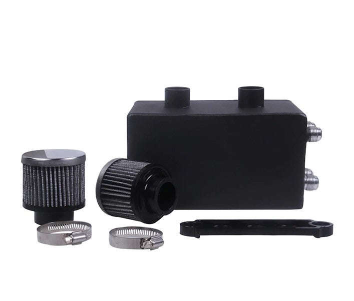 CNC Stamped Black Oil Catch Can Breather Tank for Cars - Efficiently Capture Oil Vapors, Maintain...
