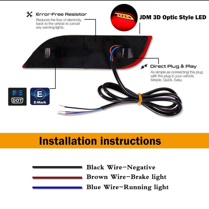 LED Bumper Reflector Lights For Subaru Impreza WRX or WRX/STi/XV
