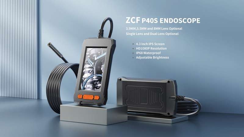 2Meter 5.5mm DUAL Lens 4.3 Inch IPS Screen Industrial Endoscope