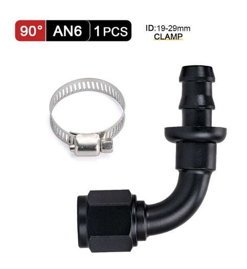 Universal AN6 Push-on 90Degree Reusable Hose End Fittings